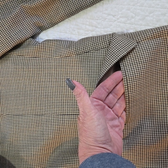 Mens 42 R Ralph Lauren Silk Wool Blend Houndstooth Suit Jacket Macys Mens Wear - Picture 4 of 13